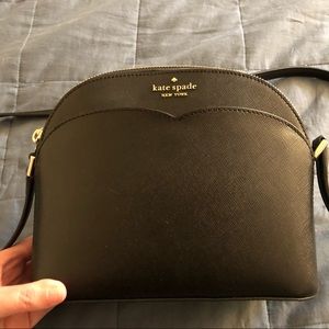 Kate Spade Payton Dome Crossbody - Black Saffiano Leather